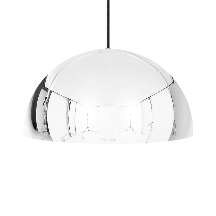 HEMISPHERE DOME PENDANT LIGHT CHROME 300MM - DYKE & DEAN