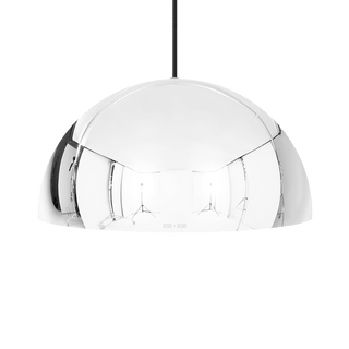 HEMISPHERE DOME PENDANT LIGHT CHROME 300MM - DYKE & DEAN