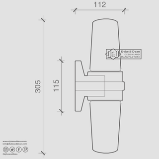 IFO ELECTRIC DOUBLE BLACK PORCELAIN WALL LIGHT - DYKE & DEAN