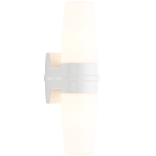 IFO ELECTRIC DOUBLE WHITE PORCELAIN WALL LIGHT - DYKE & DEAN