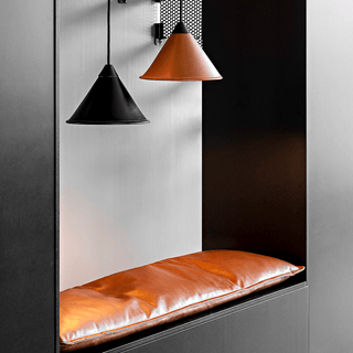 LEATHER CONE LAMP CHOCOLATE - DYKE & DEAN