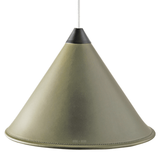 LEATHER CONE LAMP GREEN GRASS - DYKE & DEAN