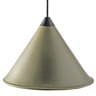 LEATHER CONE LAMP GREEN GRASS - DYKE & DEAN