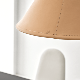 LEATHER CONE LAMP NATURAL CRUDE - DYKE & DEAN