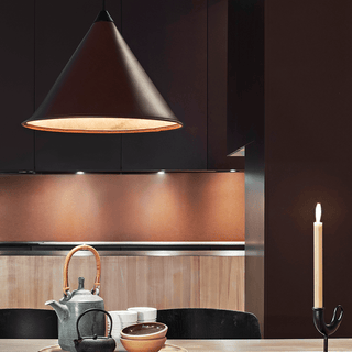 LEATHER CONE LAMP OAK - DYKE & DEAN