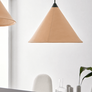 LEATHER CONE LAMP OCEAN BLUE - DYKE & DEAN