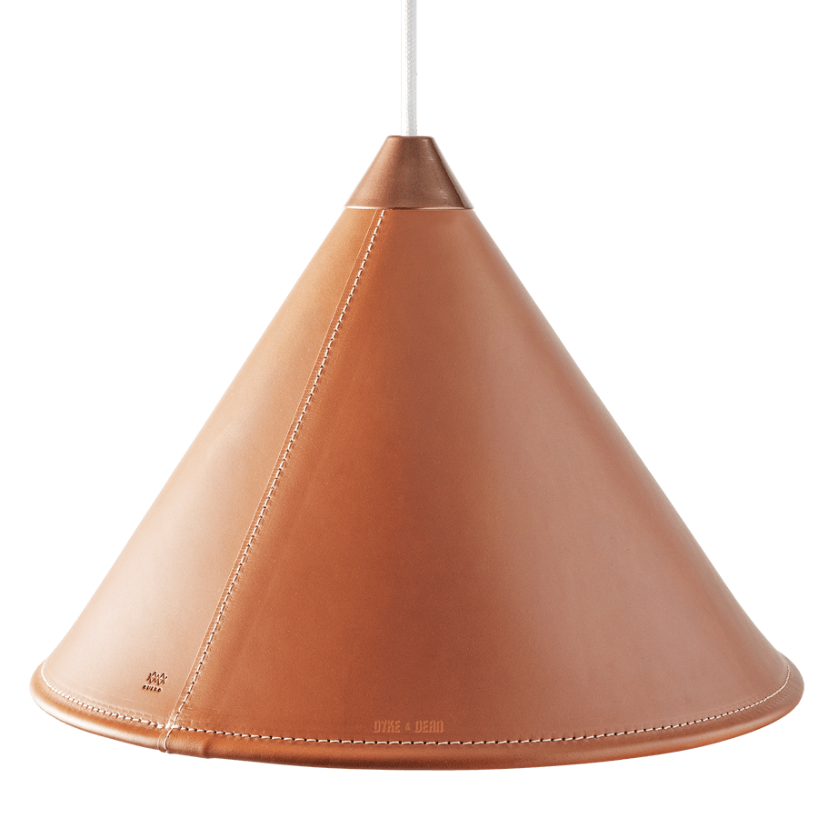 LEATHER CONE LAMP POLO - DYKE & DEAN