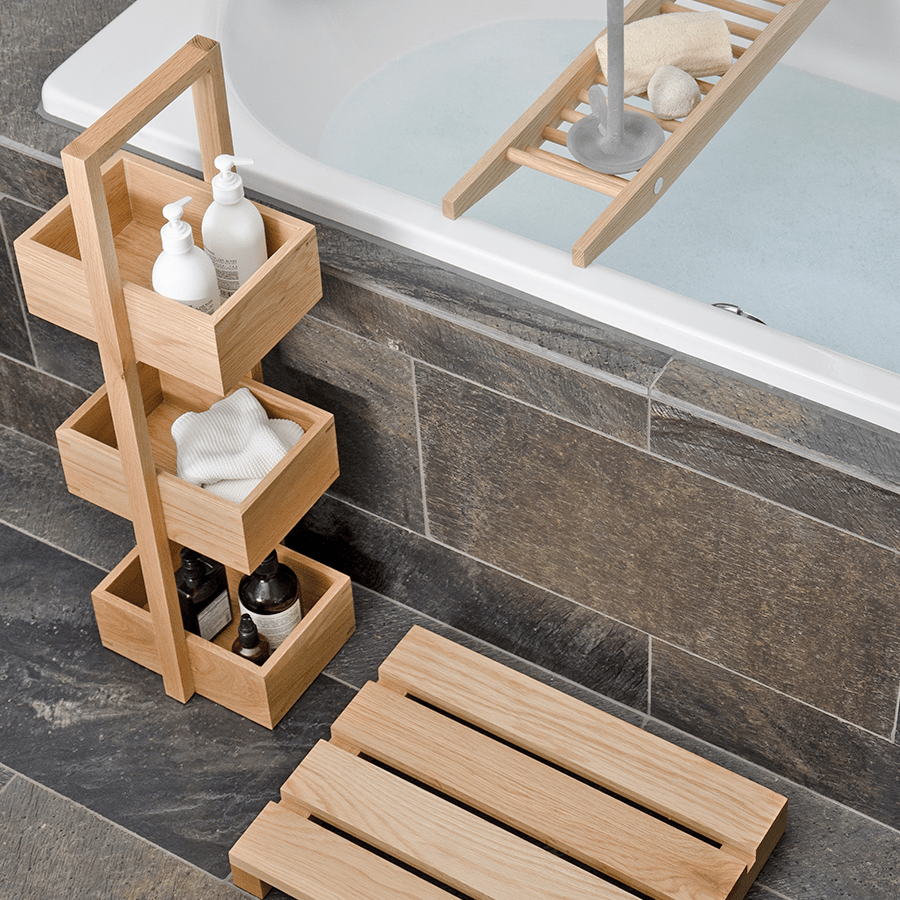 MEZZA BATHROOM CADDY IN NATURAL OAK - DYKE & DEAN