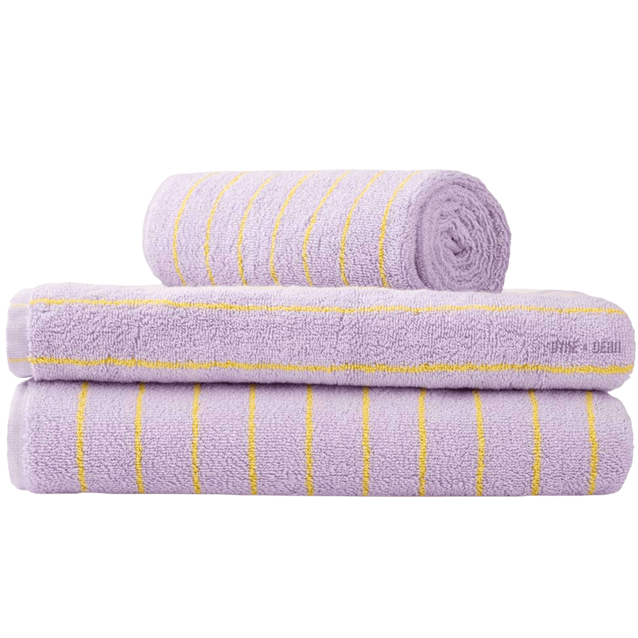 NARAM BATH TOWELS LILAC & NEON YELLOW - DYKE & DEAN