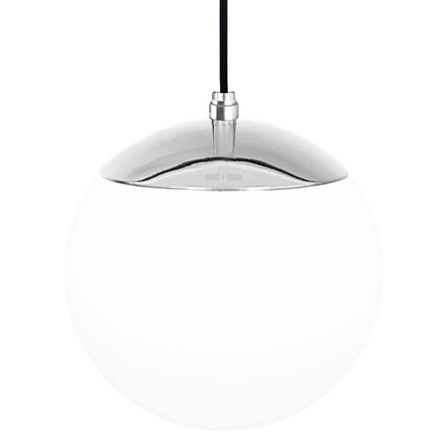 OPAL GLOBE PENDANT CHROME 200mm - DYKE & DEAN