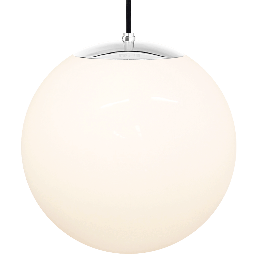 OPAL GLOBE PENDANT CHROME 400mm - DYKE & DEAN