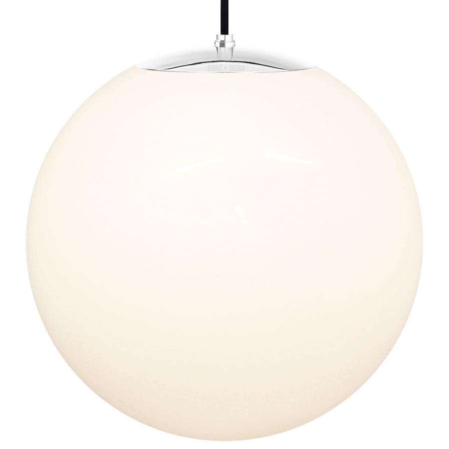 OPAL GLOBE PENDANT CHROME 500mm - DYKE & DEAN