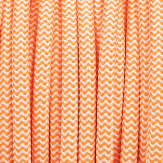 ORANGE & WHITE ZIG ZAG FABRIC CABLE - DYKE & DEAN