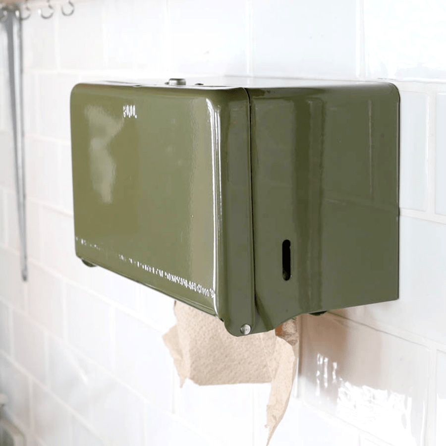 PAPER ROLL & TISSUE DISPENSER OLIVE - DYKE & DEAN