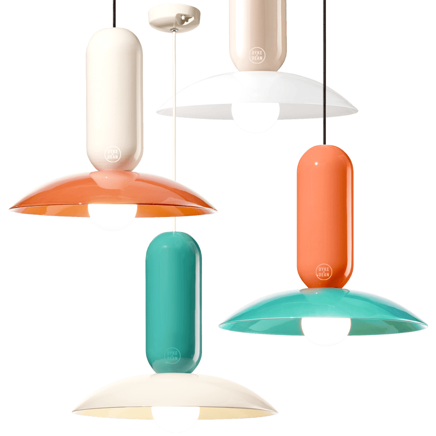 PAU CERAMIC GLASS PENDANT SHADE LAMP - DYKE & DEAN