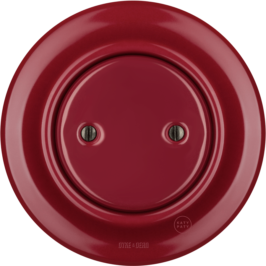 PORCELAIN WALL END PLUG SOCKET BURGUNDY - DYKE & DEAN