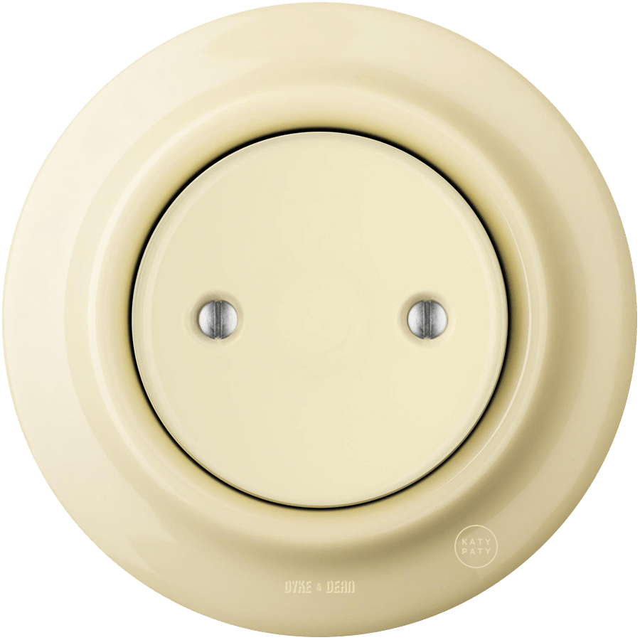 PORCELAIN WALL END PLUG SOCKET VANILLA - DYKE & DEAN