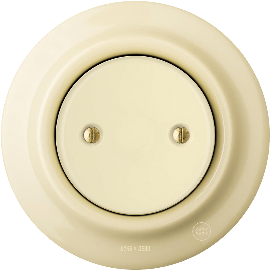 PORCELAIN WALL END PLUG SOCKET VANILLA - DYKE & DEAN