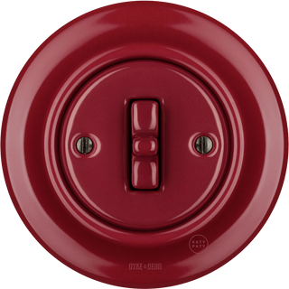 PORCELAIN WALL LIGHT SWITCH BURGUNDY TOGGLE - DYKE & DEAN