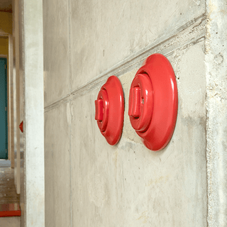 PORCELAIN WALL LIGHT SWITCH RED BRICK 2 TOGGLE - DYKE & DEAN