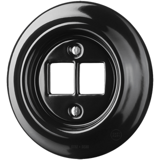 PORCELAIN WALL SOCKET BLACK PC/USB - DYKE & DEAN