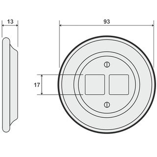 PORCELAIN WALL SOCKET BLACK PC/USB - DYKE & DEAN