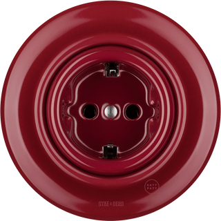 PORCELAIN WALL SOCKET BURGUNDY SCHUKO - DYKE & DEAN