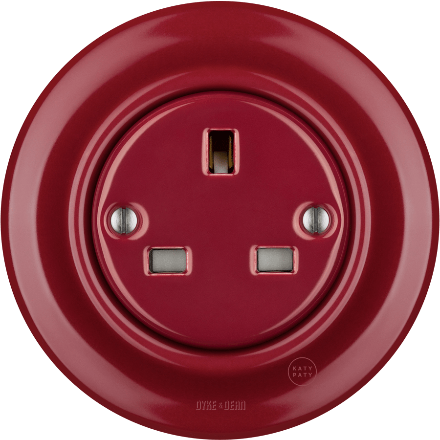 PORCELAIN WALL SOCKET BURGUNDY UK - DYKE & DEAN