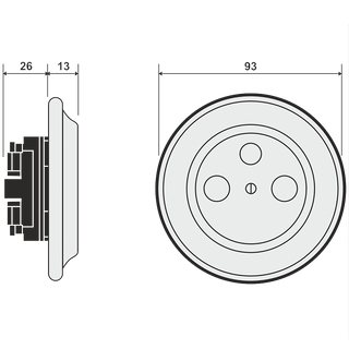 PORCELAIN WALL SOCKET CAPPUCCINO TV ANTENNA - DYKE & DEAN