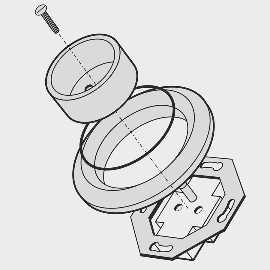 PORCELAIN WALL SOCKET GREY - DYKE & DEAN