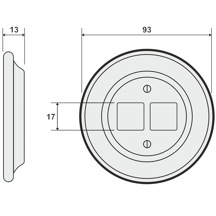 PORCELAIN WALL SOCKET GREY PC/USB - DYKE & DEAN