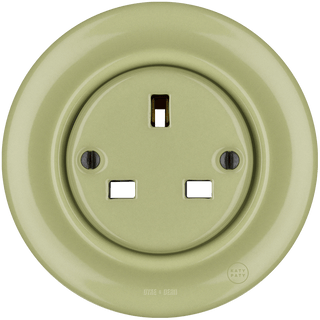 PORCELAIN WALL SOCKET MOSS GREEN UK - DYKE & DEAN