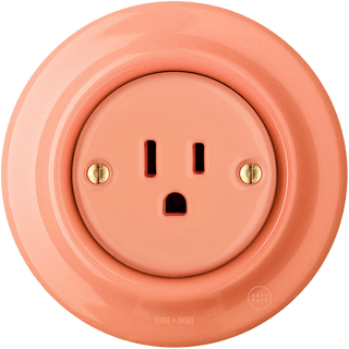 PORCELAIN WALL SOCKET SALMON USA 15 AMP - DYKE & DEAN