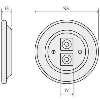 PORCELAIN WALL SPEAKER SOCKET VANILLA - DYKE & DEAN