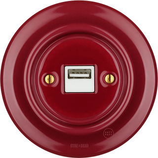 PORCELAIN WALL USB CHARGER BURGUNDY - DYKE & DEAN