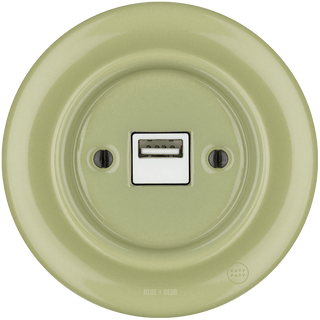 PORCELAIN WALL USB CHARGER MOSS GREEN - DYKE & DEAN