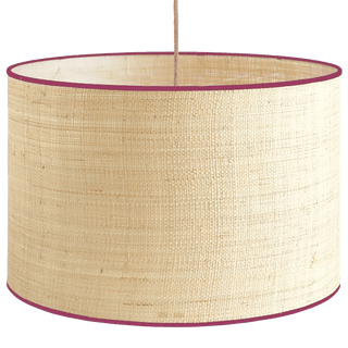 RAFFIA TRIM NATURAL SHADE E27 DRUM PLUM RIM - DYKE & DEAN