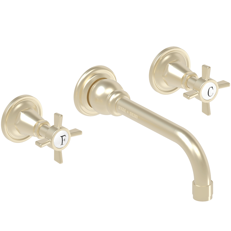 WALL MOUNTED SPOUT CROSS TAPS - DYKE & DEAN