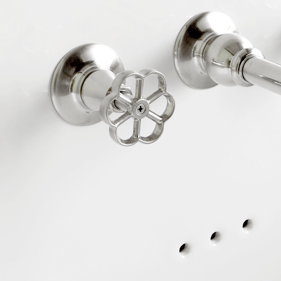 WALL MOUNTED SPOUT DROP FLOWER TAPS - DYKE & DEAN