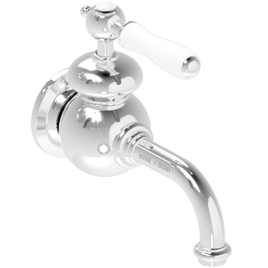 WALL MOUNTED WHITE PORCELAIN LEVER MIXER TAPS - DYKE & DEAN