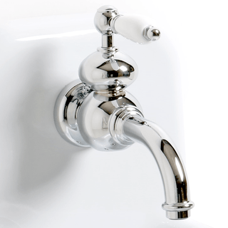 WALL MOUNTED WHITE PORCELAIN LEVER MIXER TAPS - DYKE & DEAN