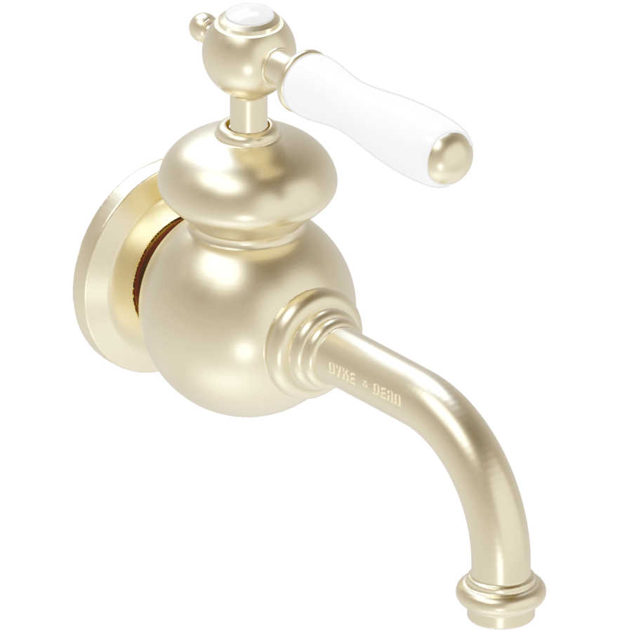 WALL MOUNTED WHITE PORCELAIN LEVER MIXER TAPS - DYKE & DEAN