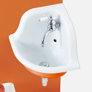 WALL MOUNTED WHITE PORCELAIN LEVER MIXER TAPS - DYKE & DEAN