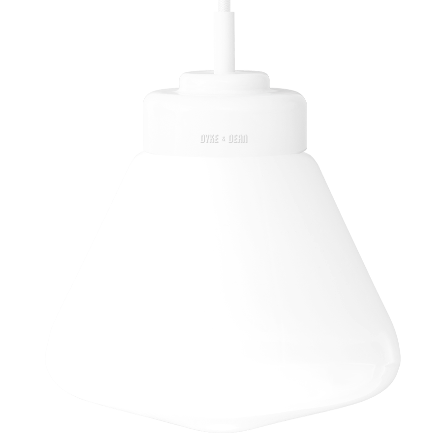 WHITE PORCELAIN CERAMIC PENDANT - DYKE & DEAN