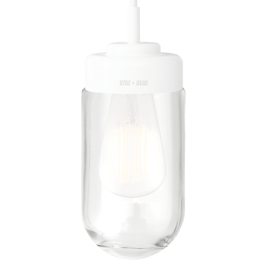 WHITE PORCELAIN CERAMIC PENDANT - DYKE & DEAN