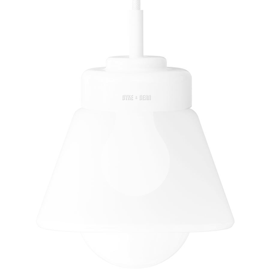 WHITE PORCELAIN CERAMIC PENDANT - DYKE & DEAN