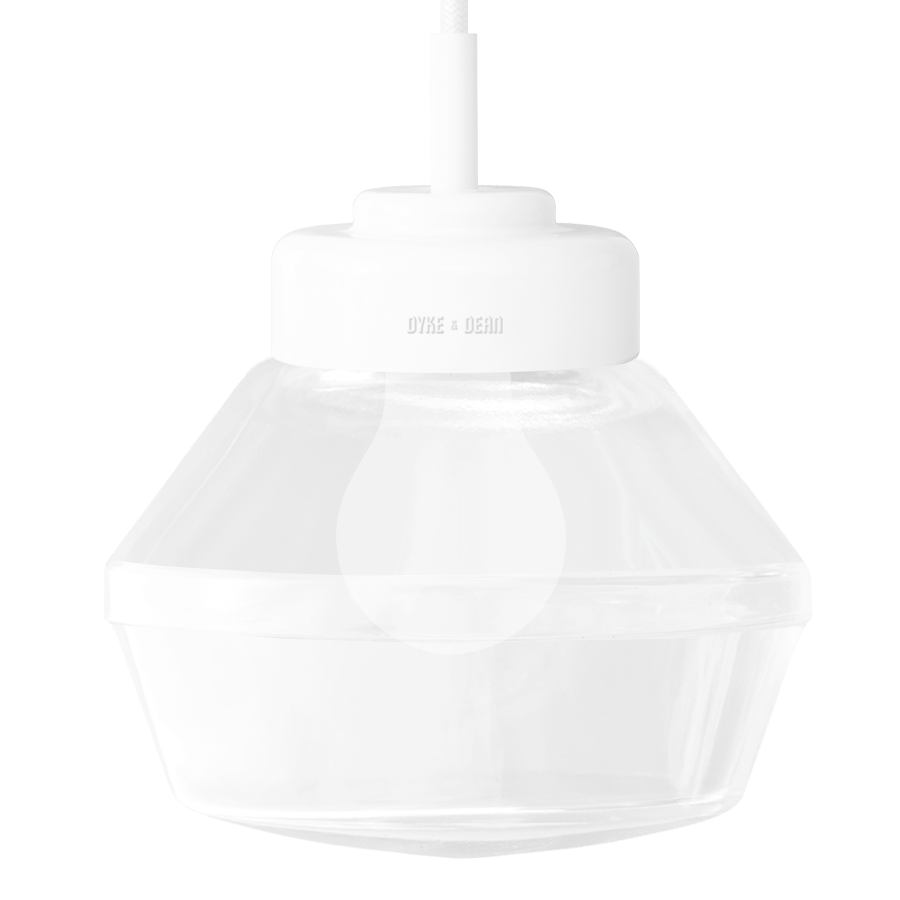 WHITE PORCELAIN CERAMIC PENDANT - DYKE & DEAN