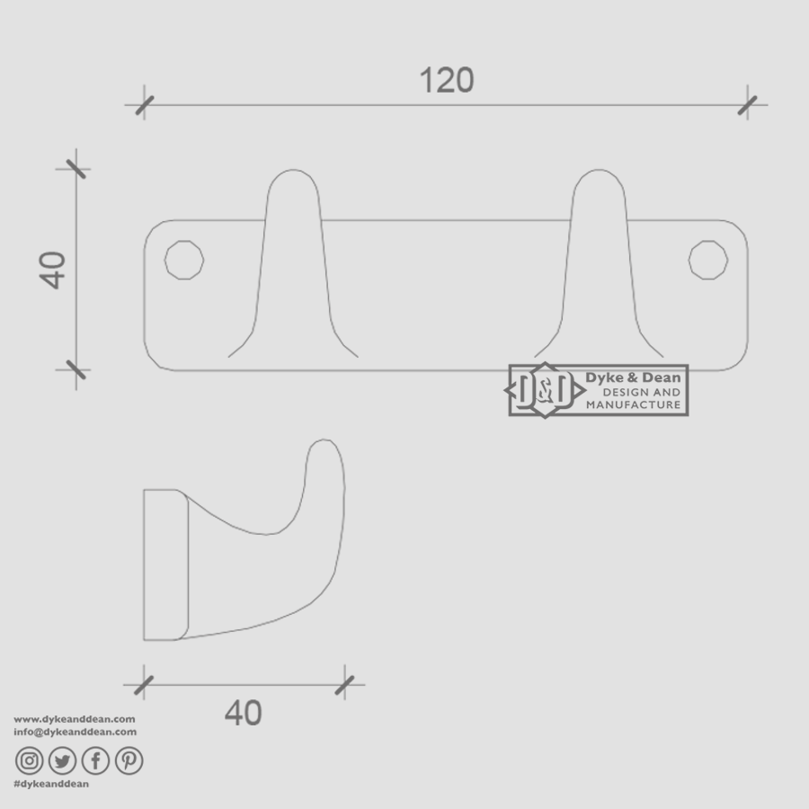 WHITE PORCELAIN HOOK 2 - DYKE & DEAN