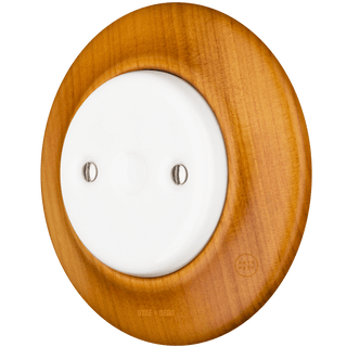 WOODEN PORCELAIN WALL SOCKET PADELUS END PLUG - DYKE & DEAN